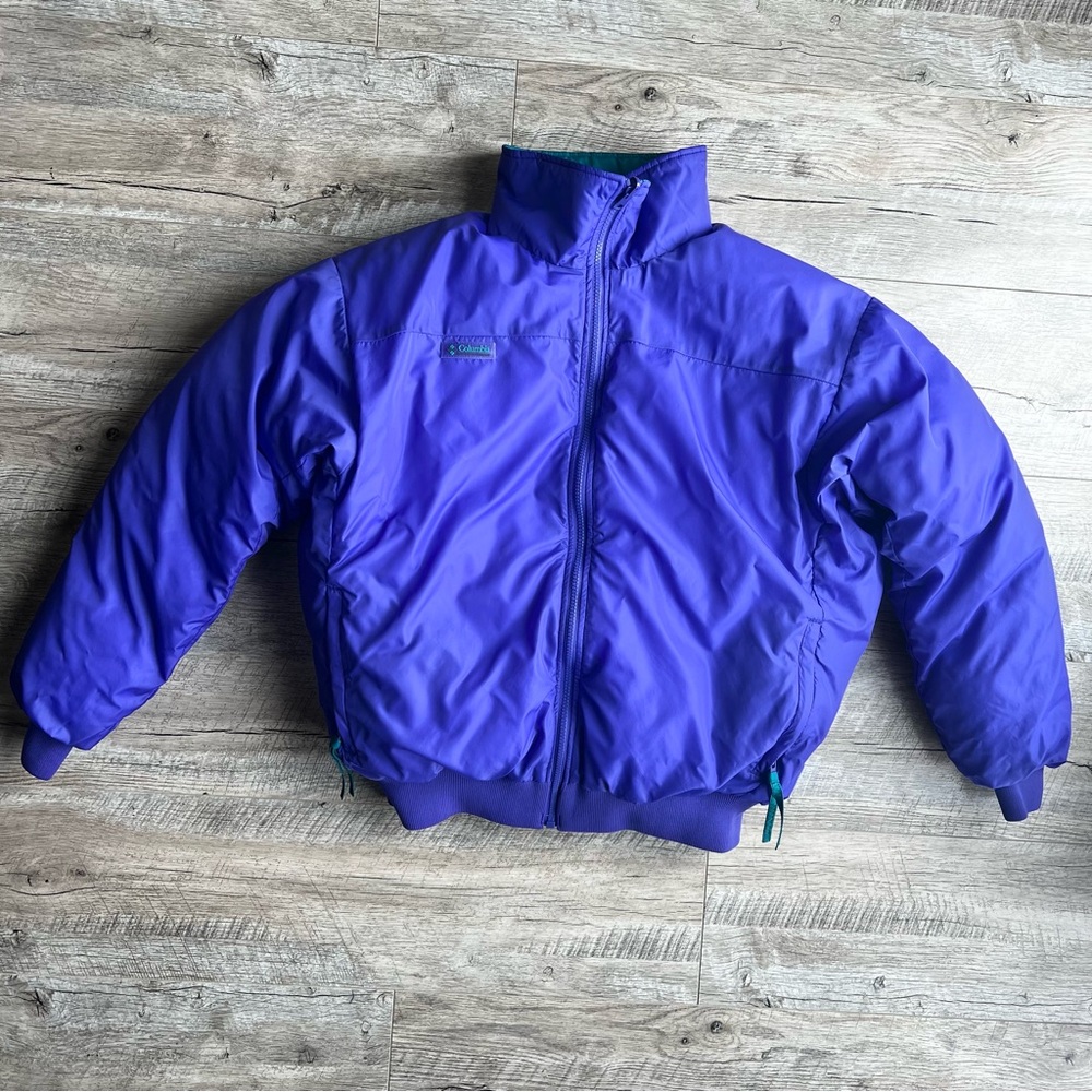 Vintage Columbia Down Reversible Jacket Retro Coat